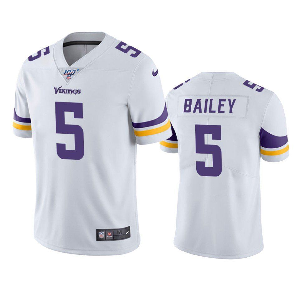 Men Minnesota Vikings #5 Dan Bailey Nike White 100th Limited NFL Jersey